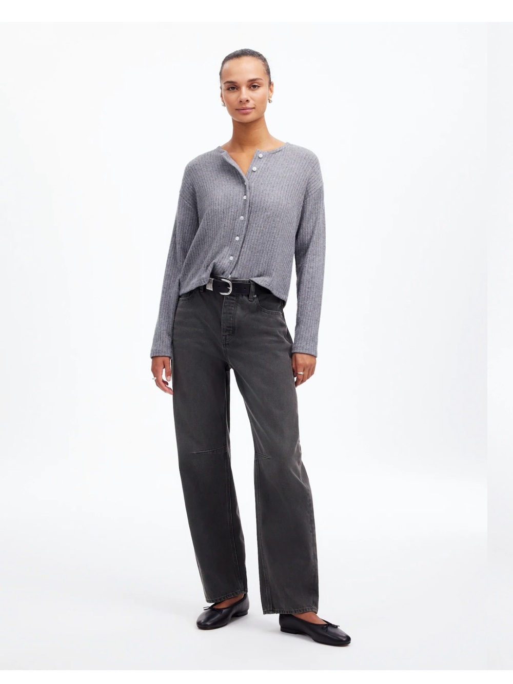 Madewell Black barrel Jean
